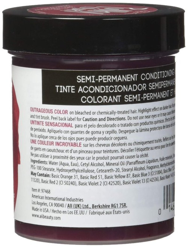 jerome russell Punky Hair Color Creme, Poppy Red, 3.5 Ounce, Pack of 3