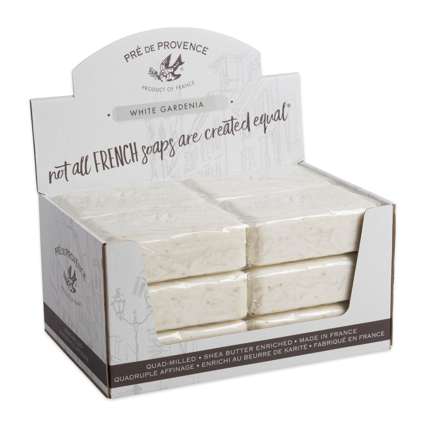 Pre de Provence 250g Soap Bar, Case of 12 - White Gardenia