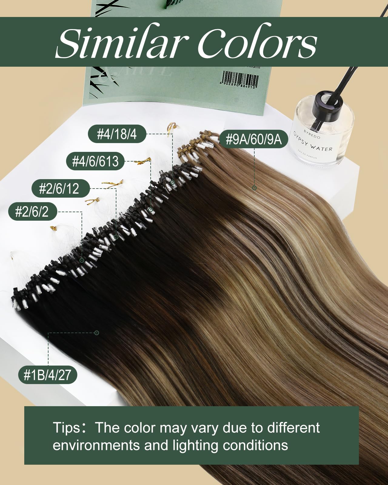 Ugeat Brown Microlink Hair Extensions Mix Balayage Dark Brown Micro Loop Real Human Hair Extensions Micro Bead Extentions for Thicker to Add Volume By Cold Fusion 14 Inch 50S 50G