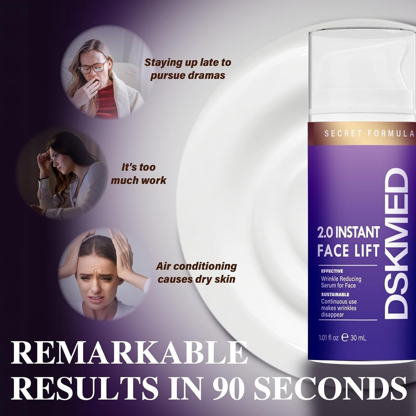 Contain 8% Caffeine Hyaluronate Hydrolyzed Collagen Polypeptide Eye Essence,Strengthen the Removal of Bags, Dark Circles, Wrinkles, Melasma,Instant Face Lift, Suitable for Face, Anti-Wrinkle Neck 2.0