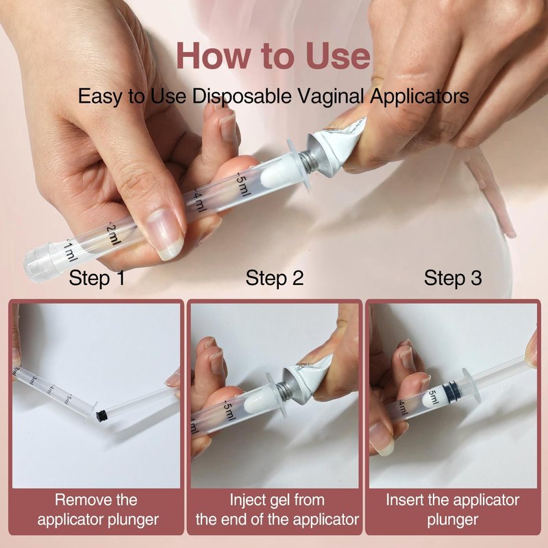 40 Pack Disposable Vaginal Cream Applicators, Lube Injector Syringes, Fits Preseed, Suppository, Lub-RIC-Ants, Premarin, Gels, Lubricants, Feminine Care Applicator - Comfort Tip and Dosage Markings