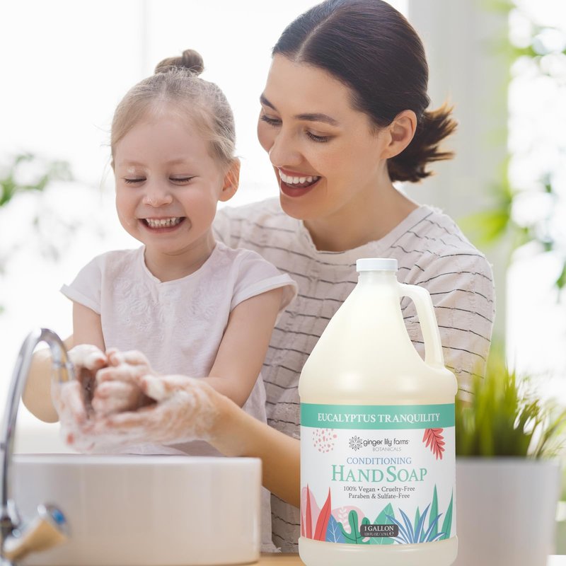Ginger Lily Farms Botanicals Conditioning Liquid Hand Soap Refill, Eucalyptus Tranquility, 100% Vegan & Cruelty-Free, 1 Gallon (Pack of 4)