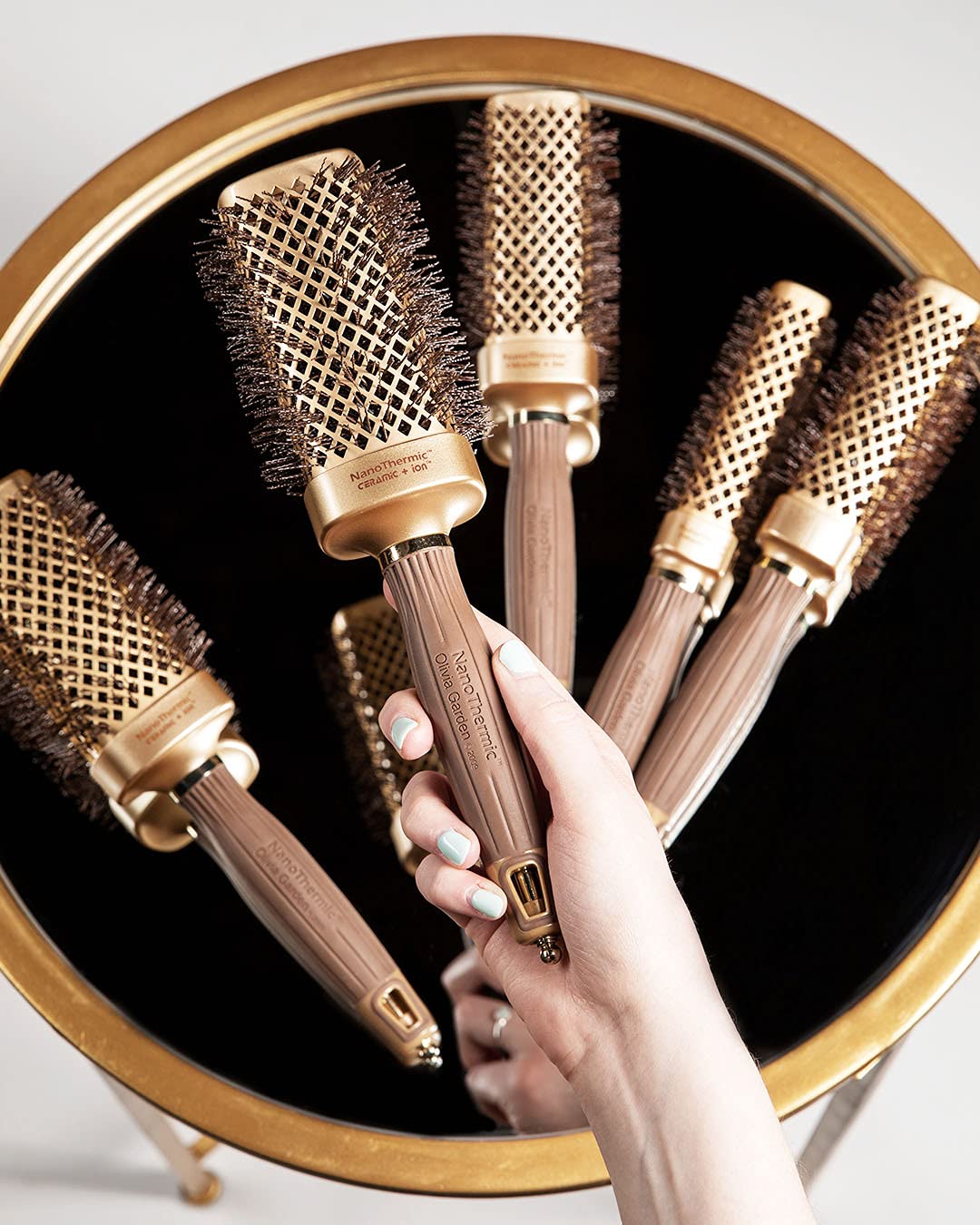 Olivia Garden NanoThermic Ceramic + Ion Square Shaper Thermal Hair Brush - Not Electrical - Professional Blowout Brush for Normal to Thick Hair