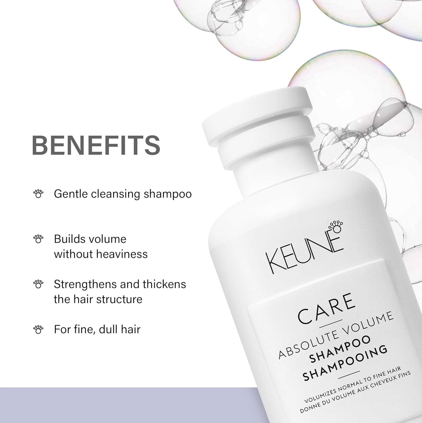 Keune Care Absolute Volume Shampoo, Volumizing & Thickening Cleanser for Fine Hair, 10.1 Fl Oz