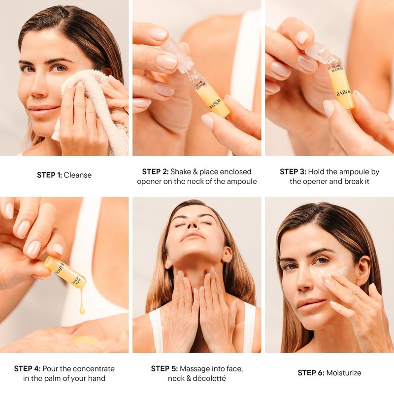 BABOR Nutri Restore Restorative Serum Ampoules for the Face, for Intensely Nourished and Healthy Skin, Vegan Formula, with Amino Acids and Argan Oil, Ampoule Concentrates, 7 x 2 ml