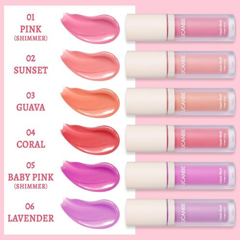 UCANBE Liquid Matte Blush Makeup for Cheeks, Highly Pigmented, Long Lasting, Anti-scratch, Natural-Looking, Daily Use Makeup Blush Suitable for Women Girls(04 Coral)