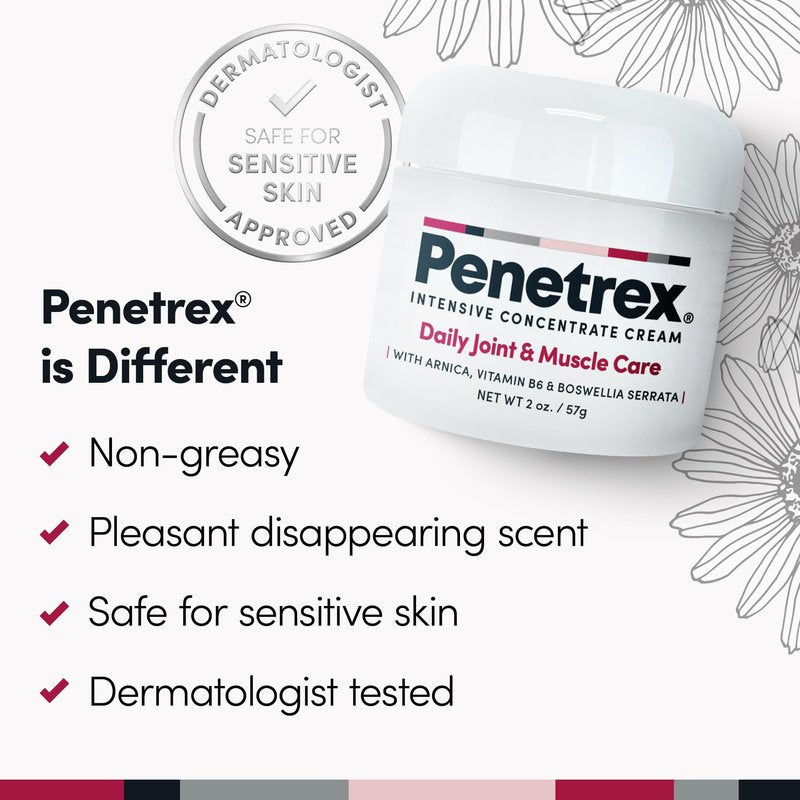 Penetrex Daily Joint & Muscle Care Cream – Soothing Botanical Formula with Arnica, Vitamin B6 & MSM – Lightweight Fast-Absorbing Cream for Everyday Movement - Non-Greasy - Light Scent- 2 oz