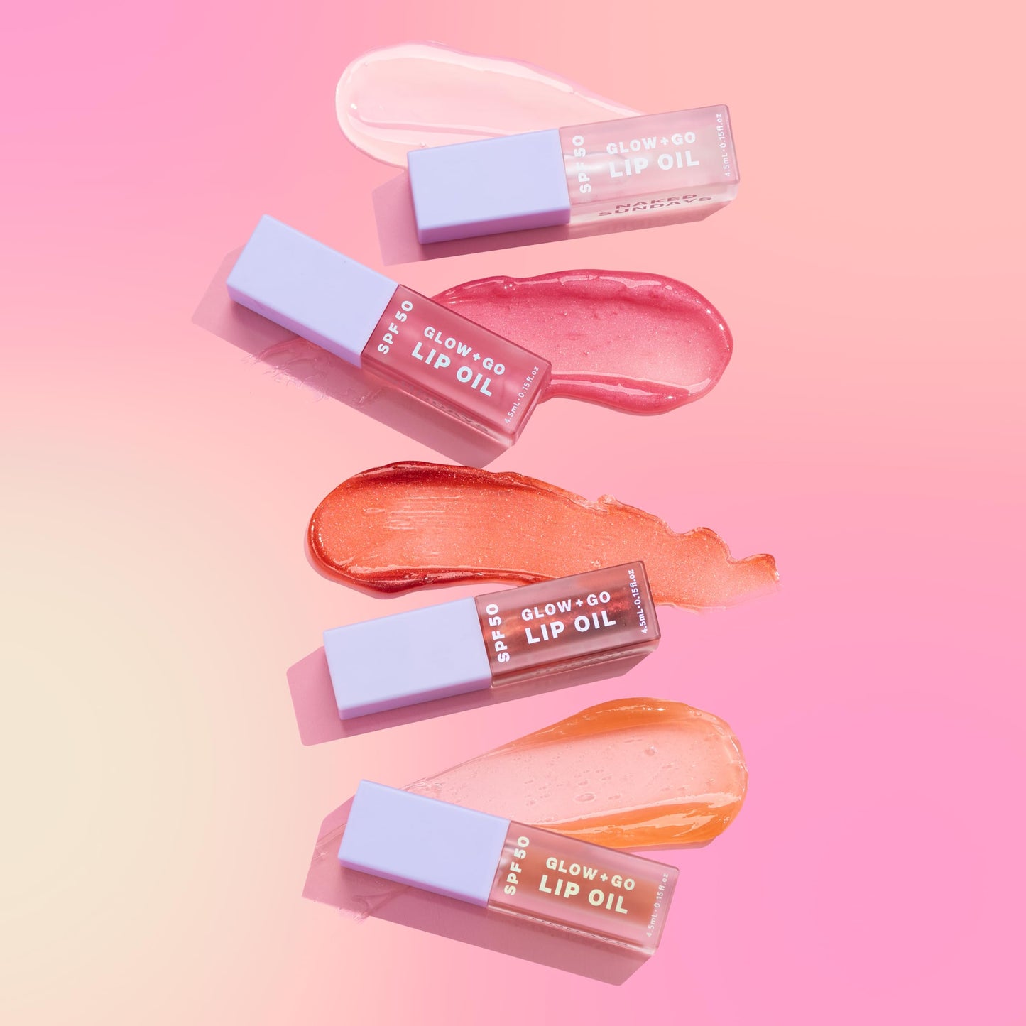 Naked Sundays SPF50 Glow & Go Lip Oil: Lip Oil with SPF, Moisturizes and Protects Lips, 4.5ml in Coconut