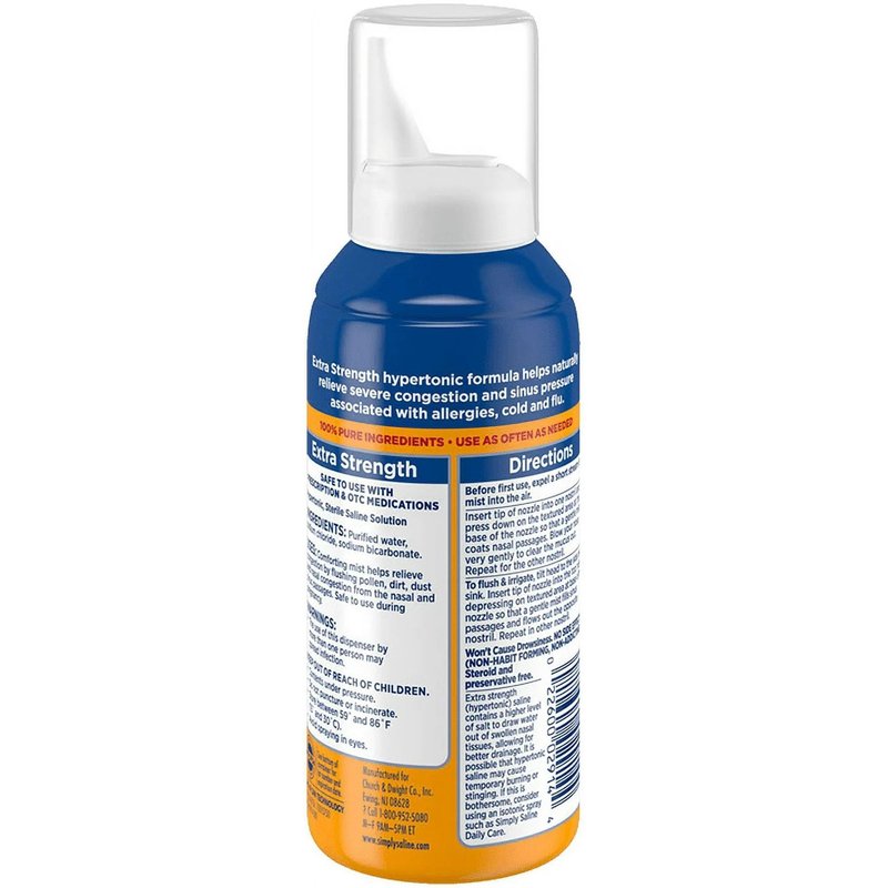 Simply Saline Nasal Mist Extra Strength Severe Congestion 4.6 oz (Pack of 4)