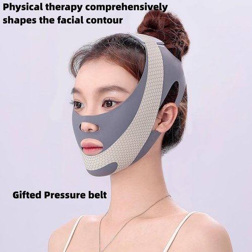 V-Face Compression Band Facial Sculpting Machine with Pressure Enhancement, Delicate Sculpting, Day and Night Use, Slimming Face for Men and Women Mask Massage Apparatus V-Face Artifact (Pink)