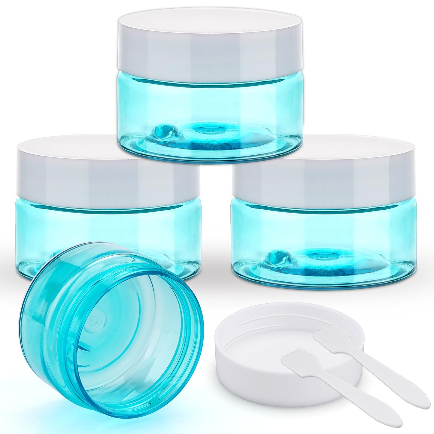 Cosywell Travel Containers for Toiletries Leak Proof Small Travel Containers with Lids 1 Oz 4 Pack Plastic Travel Jars for Creams TSA Approved Travel bottles for Lotion Makeup Cosmetics (Blue)