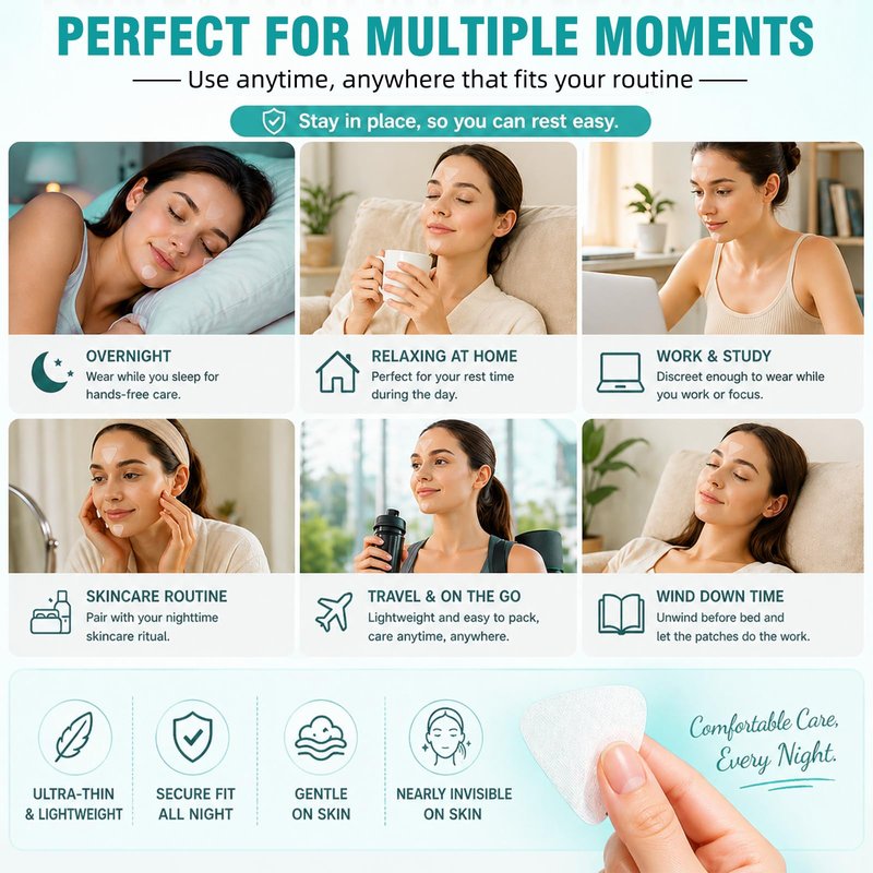 Triangle Wrinkle Patches for Face, 72Pcs Face Tape for Wrinkles Overnight, Anti-Wrinkle Patches for Frown Lines, Crow’s Feet & Smile Lines, Facial Tape for Smoother-Looking Skin, Stay-Put Design