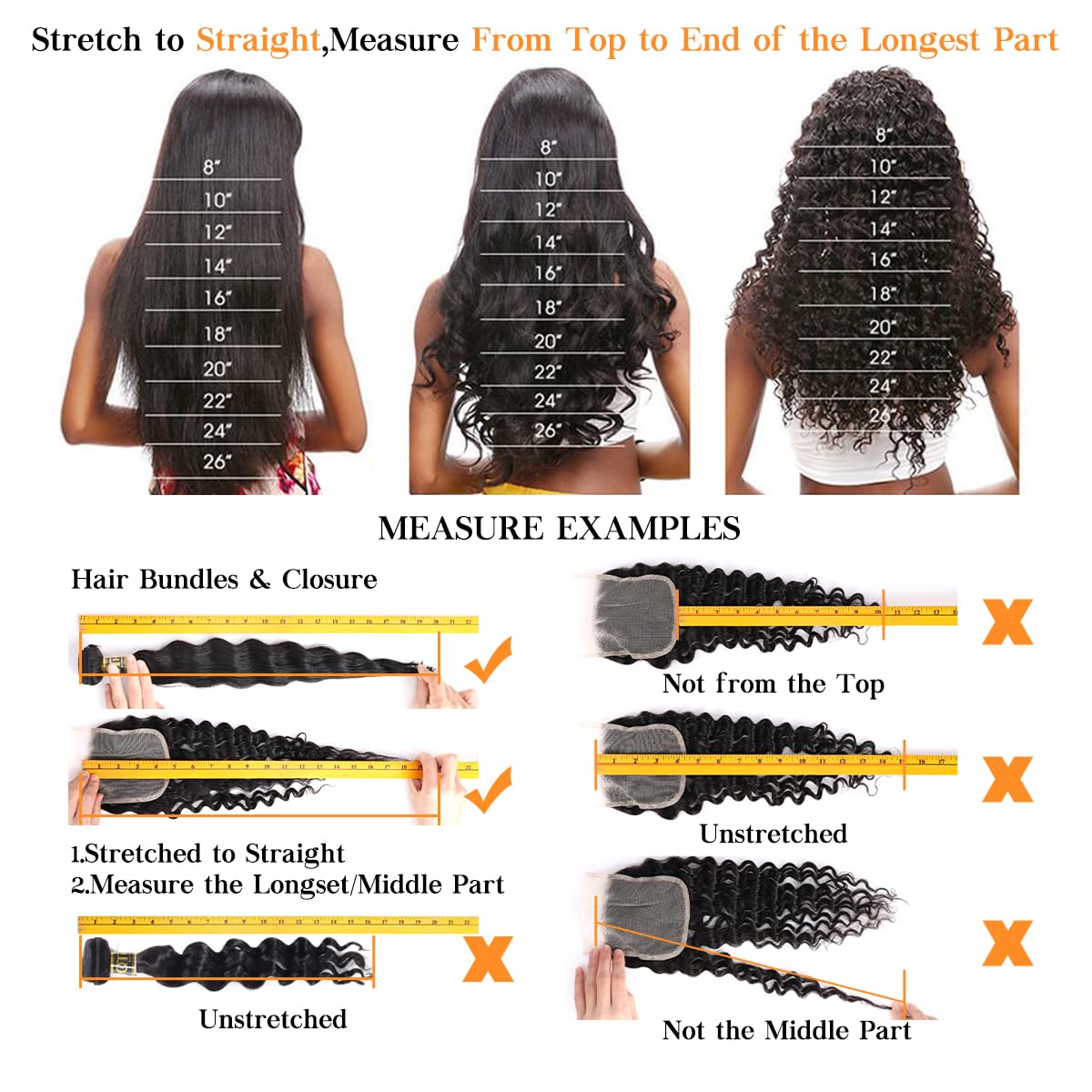 QTHAIR 14A Grade Brazilian Virgin Body Wave Hair Hair Bundle/Closure/Frontal 100% Unprocessed Brazilian Body Wave Human Hair Extensions (22", 4x4 Closure)