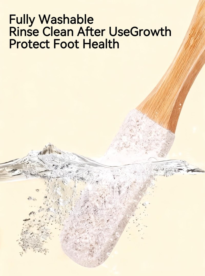 2-Pack Professional Pedicure Foot File with Wooden Handle & Pumice Stone - Callus Remover for Feet & Hands, Foot Scrubber for Dead Skin, Dry Rough Feet, Cracked Heels and Corns