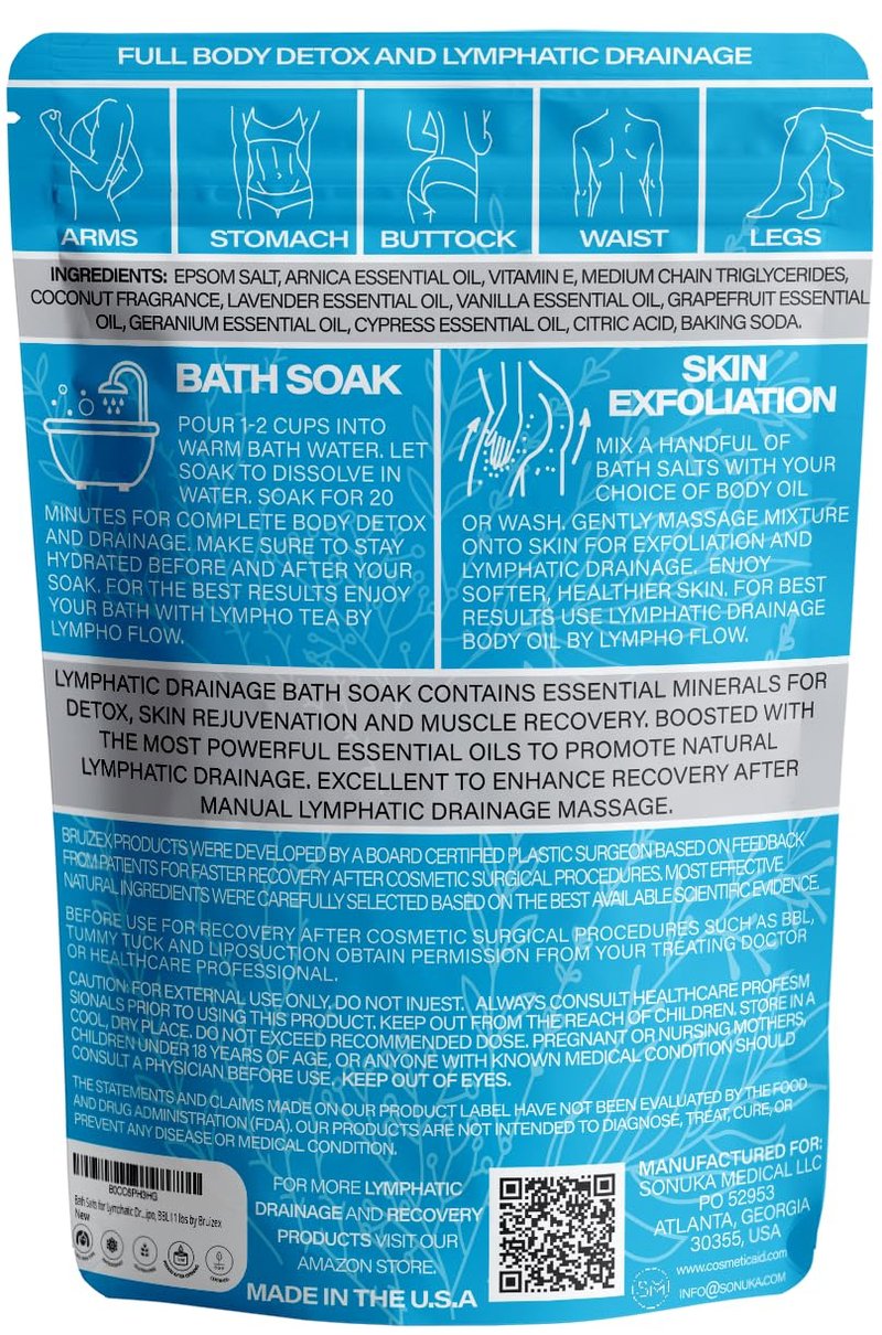 Bruizex Arnica Montana Bath Salts, Epsom Salt Bath Soak for Lymphatic Drainage & Body Detox, Magnesium Bath soak with Essential Oils, Bath Salts for Pain Relief, Swelling & Post Surgery -1 Lb