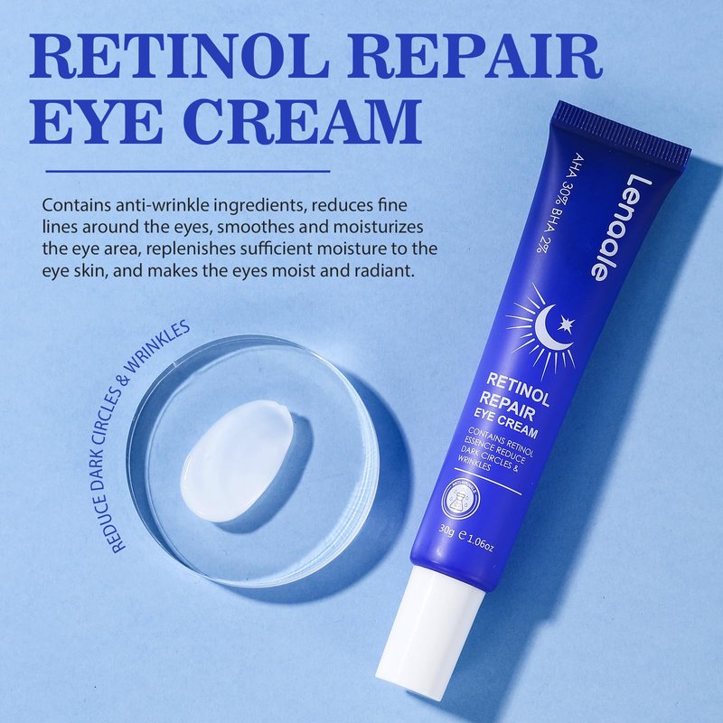 Retinol Eye Cream, Hydrating Under Eye Care Daily Wrinkle Cream, Infused with 30% AHA to Smooth and Hydrate Skin, Eye Cream for Dark Circles, Reduces Under Eye Bags, Smooths Fine Lines and Wrinkles