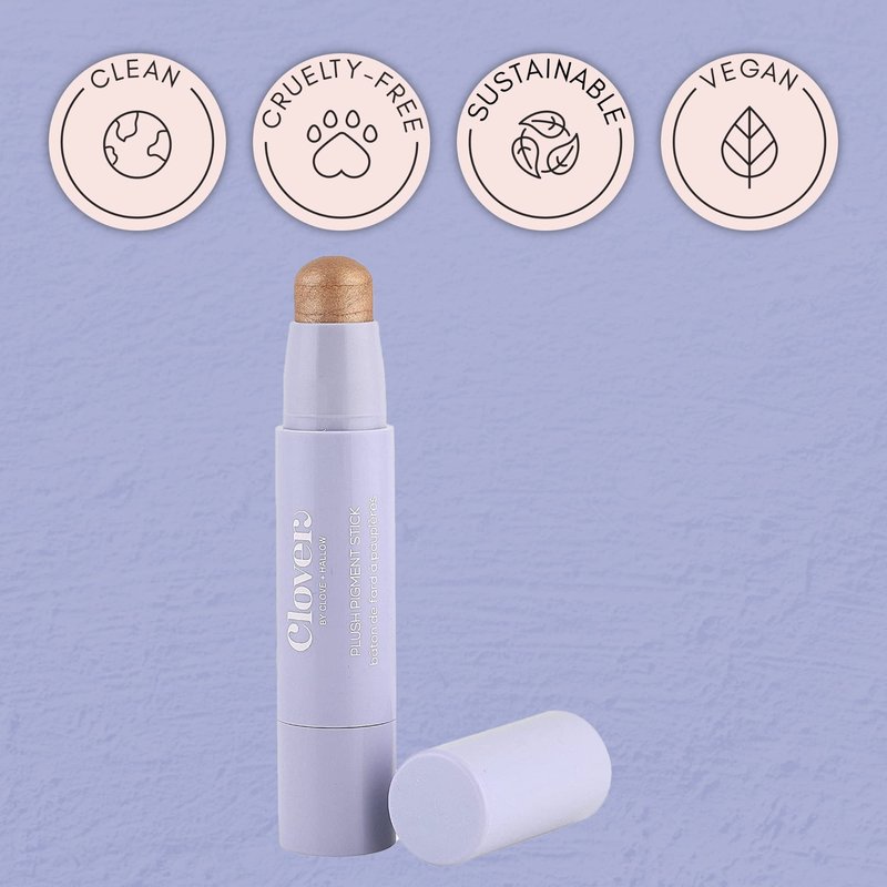 Clover Plush Pigment Cream Eyeshadow Stick | Creamy Texture, Long Lasting Eye Makeup, Less Smudge, Shimmery Eyeshadow | Cruelty-Free & Vegan Eye Makeup | Shade - Sandstone