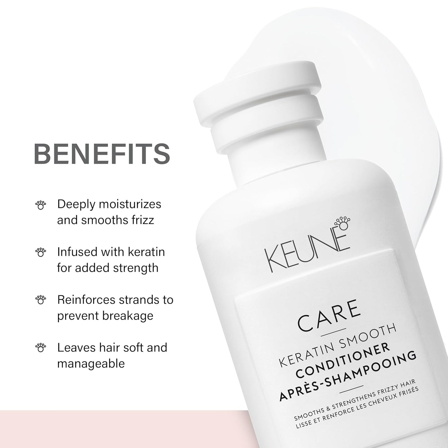 Keune Care Keratin Smoothing Hair Care, Frizz-Control & Moisturizing Peptides for Smoother Hair, 10.1 Fl Oz