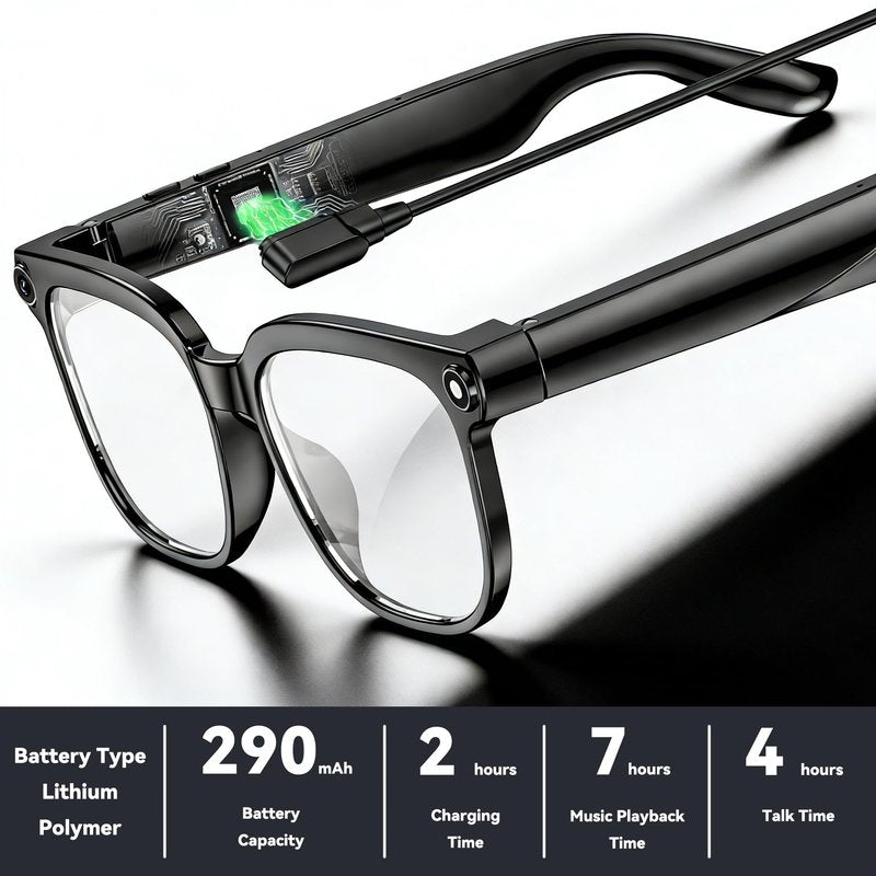 AI Smart Glasses with Camera,8MP Camera Glasses,1080P Anti-Shake Video Recording Glasses, Real Time Translation,AI Voice Assistant,Object Recognition,Bluetooth Sunglasses for Men Women (Photochromic)