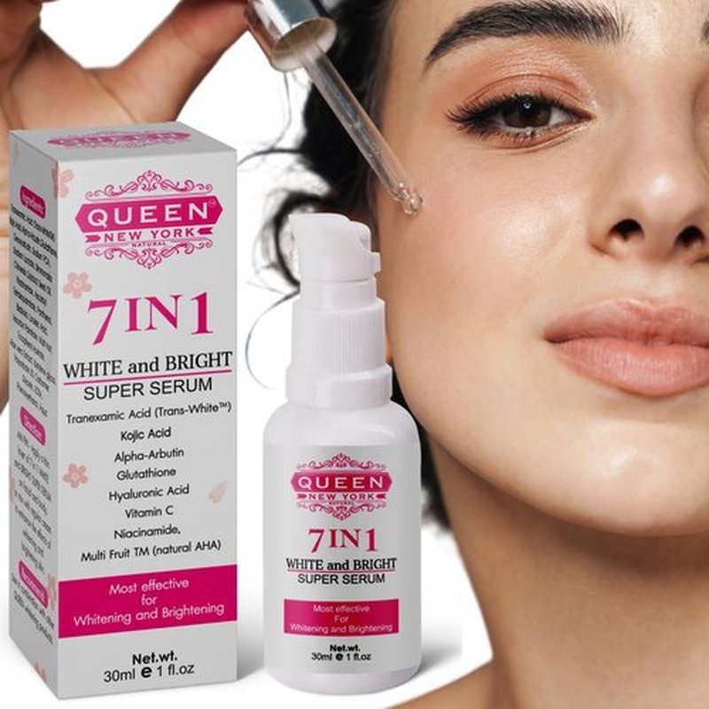 QUEEN 7in1 Super Serum-5% Tranexamic Acid,5% Kojic Acid,2% Alpha Arbutin NO FRAGRANCE by QUEEN NATURAL NEW YORK (Pack of 2)