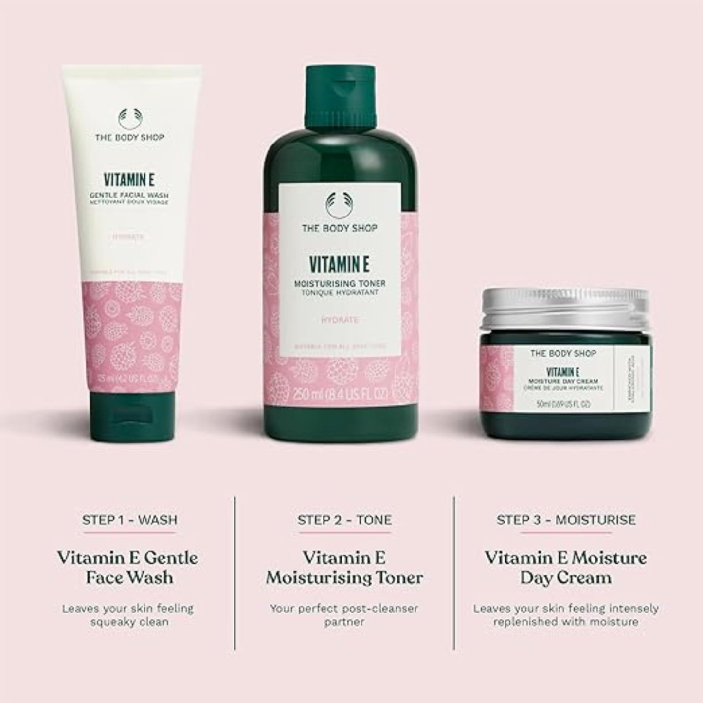 The Body Shop Vitamin E Moisture Cream – Fast Absorbing – Hydrates, Moisturizes and Protects – For Dehydrated Skin – 1.7 oz