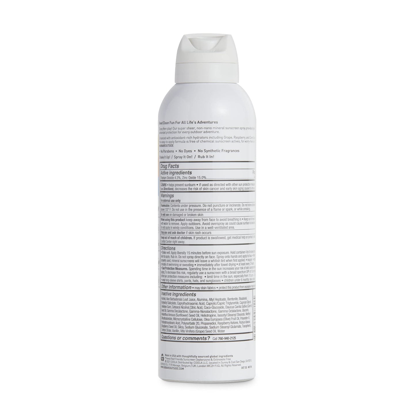 Bare Republic Mineral SPF 50 Sport Sunscreen Spray. Vanilla-Coco Sheer and Strong Water-Resistant Sunscreen Spray with SPF 50 (12 Ounces) 2 Pack.