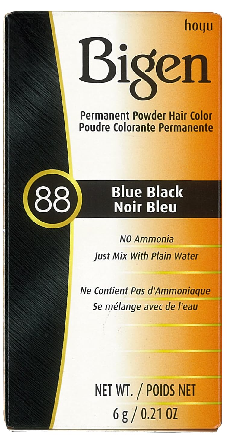 Bigen 88 Blue Black Permanent Powder Hair Color - 5 Pack for Rich, Long-Lasting Color