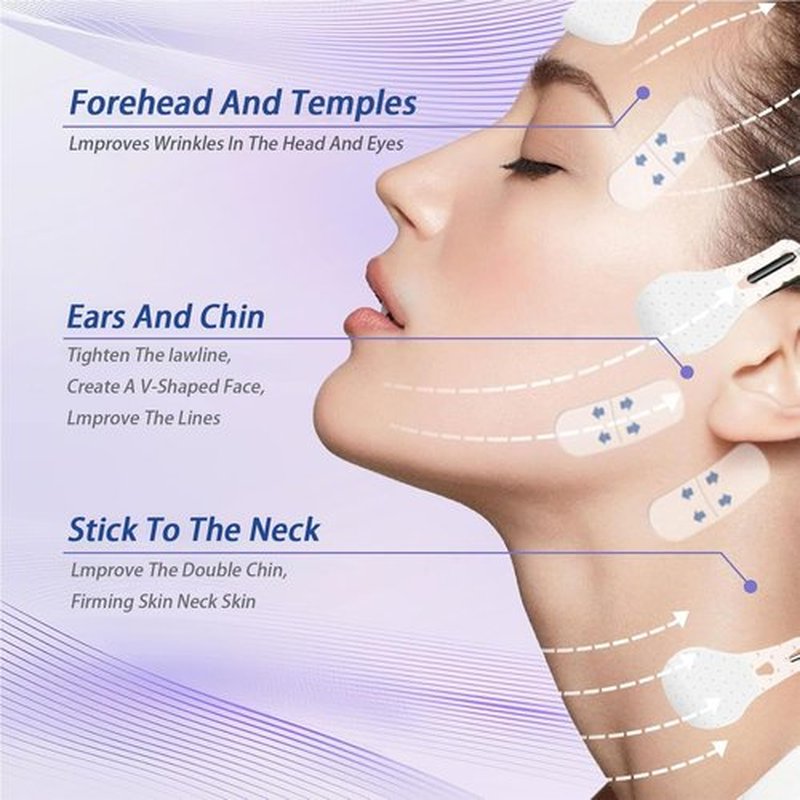 Face Tape Lifting Invisible, Face Lift Tape- Invisible Face Lift Tape, Face Lifting Sticker, V-Shaped Instant Face Tapes for Saggy Skin for Jowls Double Chin (60pcs)