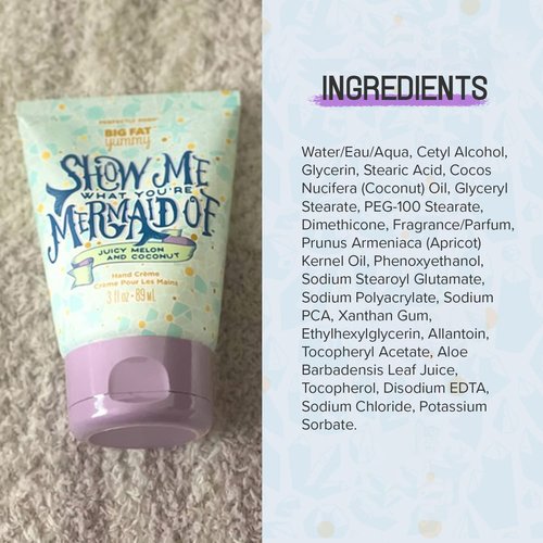 Perfectly Posh Hand Cream 89 ml, Show Me What You're Mermaid Of Hand Moisturizer-BFYHC, Naturally Pampering Hand Lotion, with Mermagical Blend of Melon and Coconut Fragrance, Hand lotion for Dry Hands