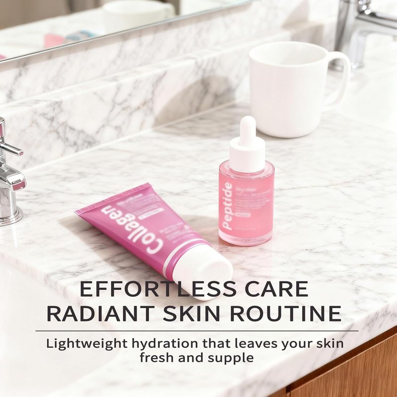 Collagen Face Mask & Peptides Serum - Overnight Peel Off Mask with Hydrolyzed Collagen & Niacinamide for Elasticity & Hydration Care | Set