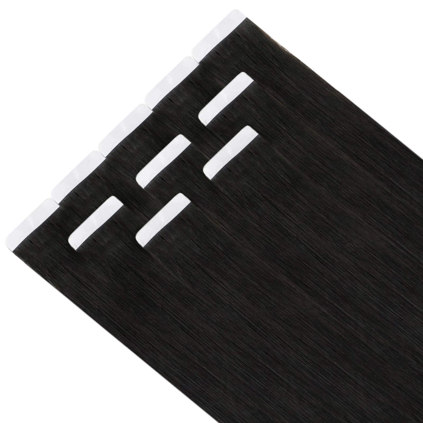 Full Shine Straight Tape in Hair Extensions Real Human Hair 10 Inch Seamless Tape in Extensions Natural Remy Hair Color 1B Black Double Sided Tape in Hair 20 Pcs Skin Weft Hair 30 Gram