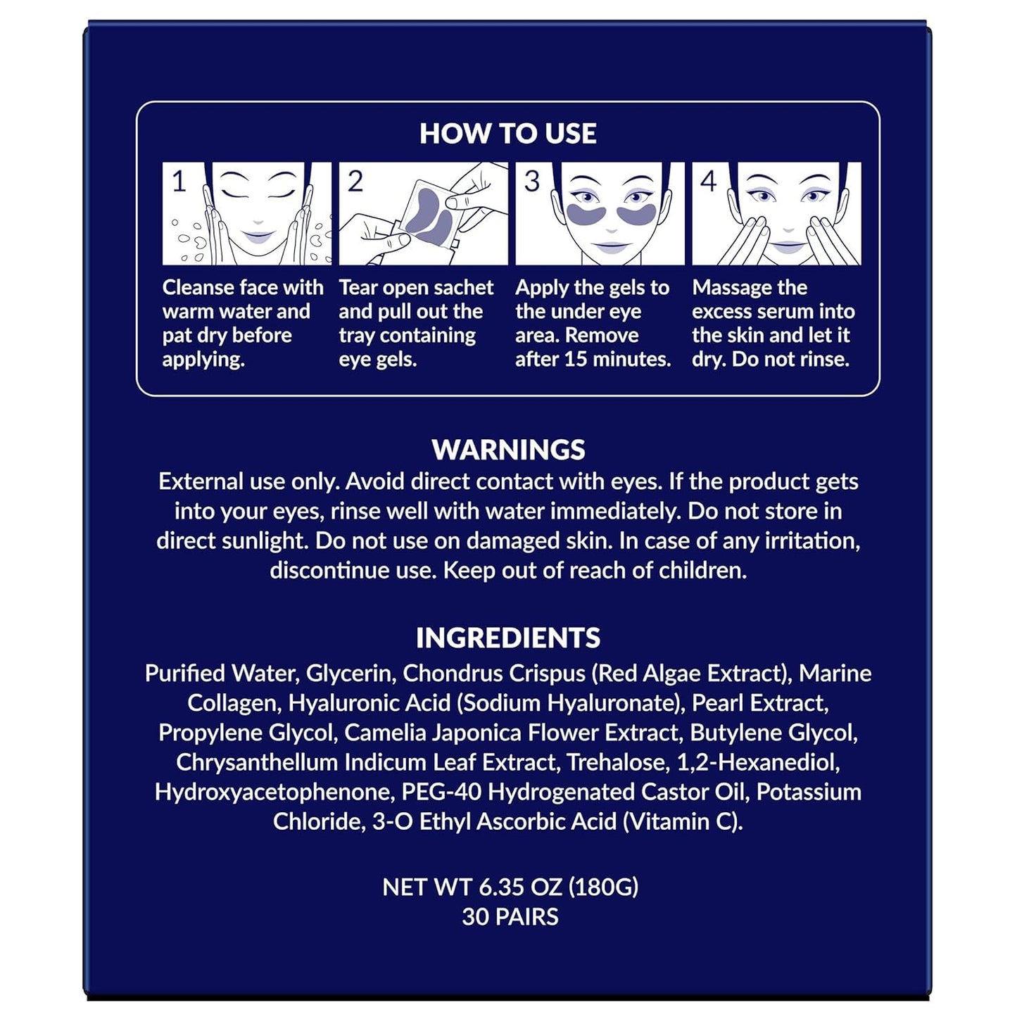 Stylia Under Eye Patches for Dark Circles and Puffy Eyes (12 Pairs), Marine Collagen Mask with Vitamin C, Hyaluronic Acid, Pearl Extract, Eye Masks for Dark Circles and Puffiness, Gifts for Women