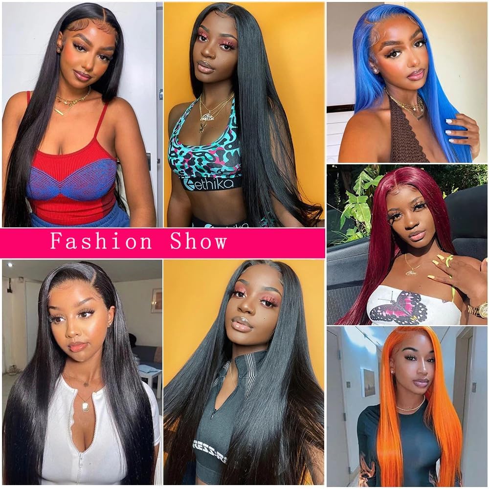 QinMei Brazilian Straight Hair 3 Bundles 10A 100% Virgin Unprocessed Human Hair Weave Extensions Brazilian Remy Straight Human Hair Bundles Natural Black Color (18 20 22inch)