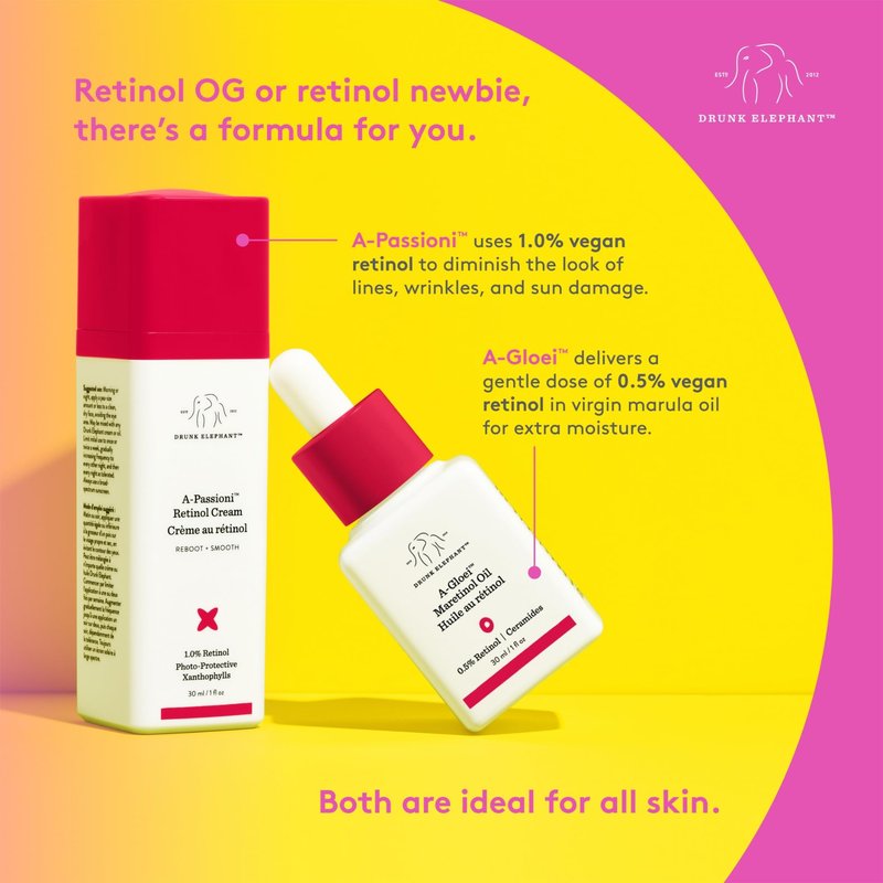 Drunk Elephant A-Gloei Maretinol Oil - 30 ml/1 fl oz - Gentle 0.5% Retinol Face Oil - Clean Clinical Skincare - Cruelty-Free - Free of Essential Oils, Silicones, and Fragrance