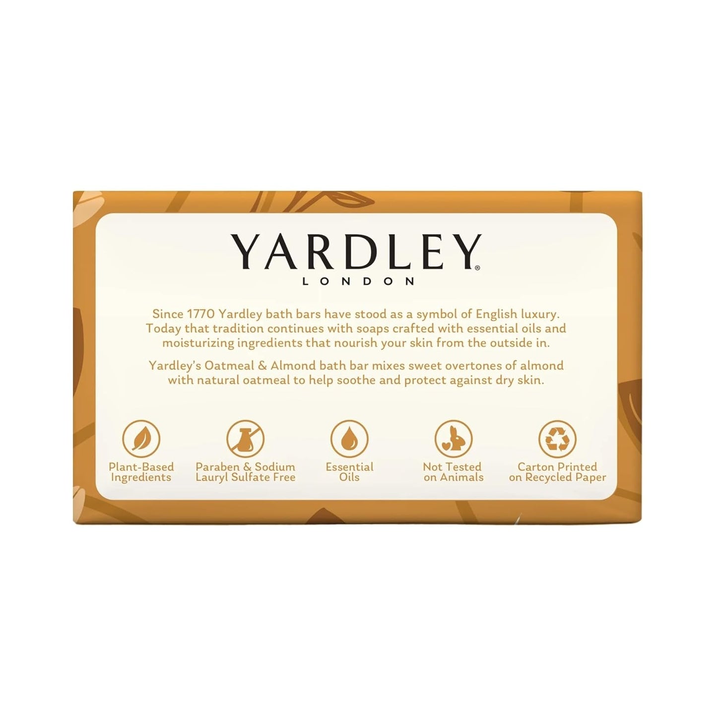 Yardley Oatmeal and Almond Naturally Moisturizing Bath Bar (Pack of 20)