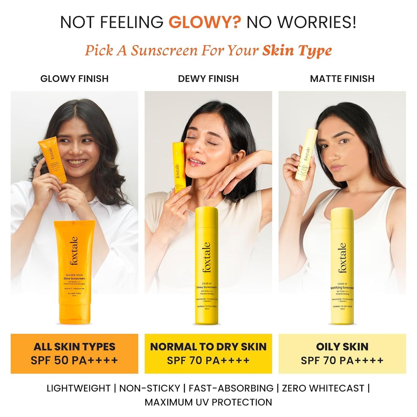Fox.tale SPF 50 Glow Sunscreen with Vitamin C and Niacinamide, Golden Hour Glow