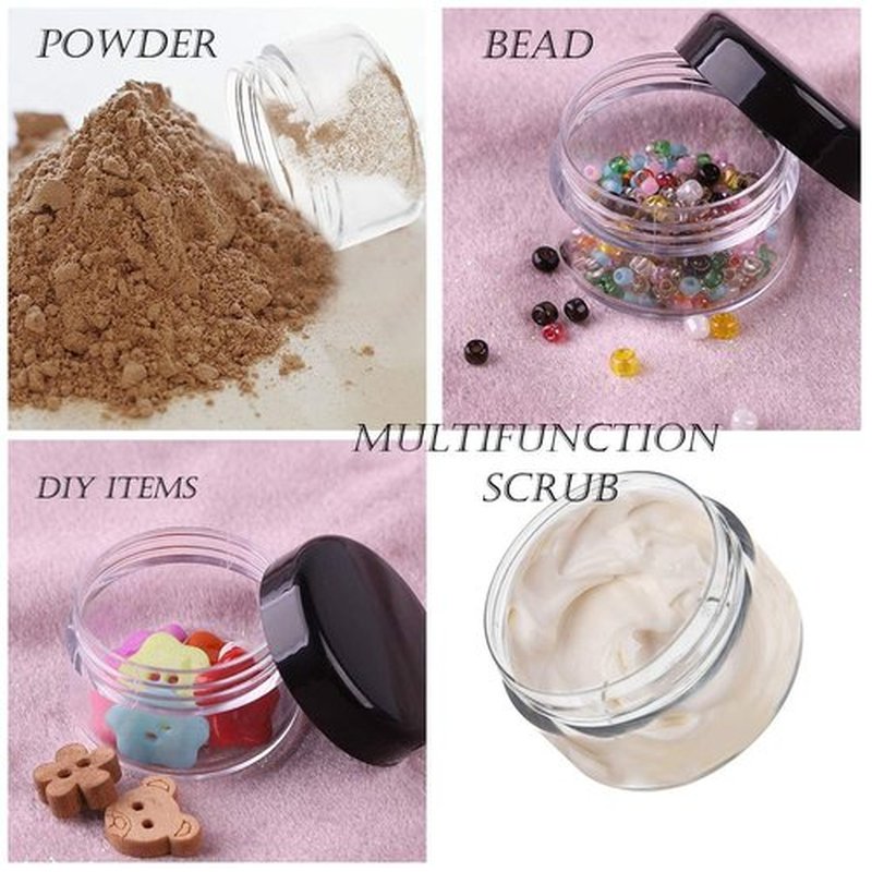 ZEJIA 5 Gram Sample Containers with Lids, 100PCS Mini Makeup Containers, Empty Plastic Travel Cosmetic Containers with Labels