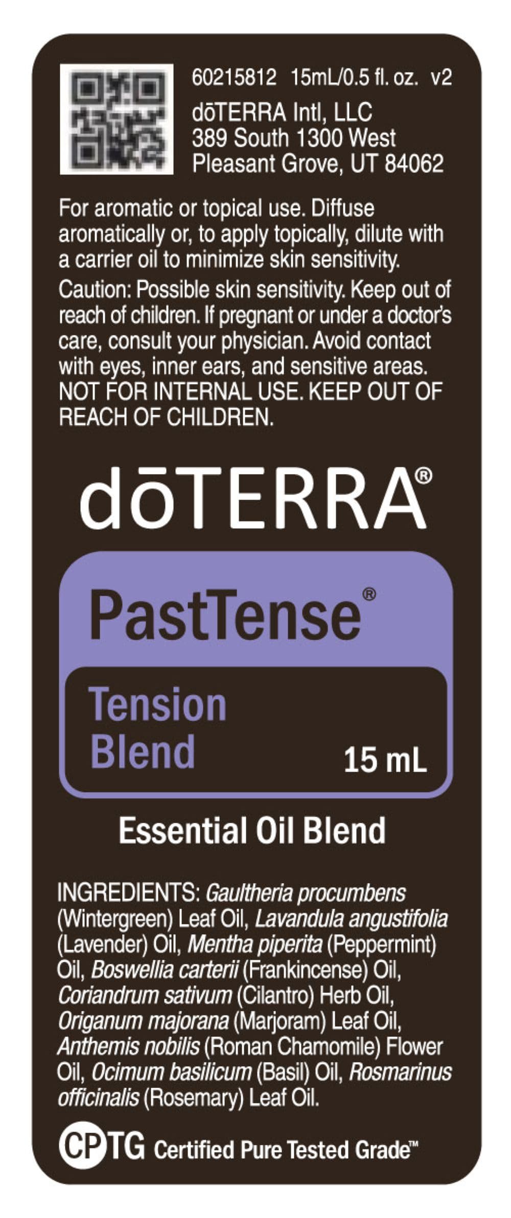 doTERRA PastTense Oil - Tension Blend - 15mL - 2 Pack
