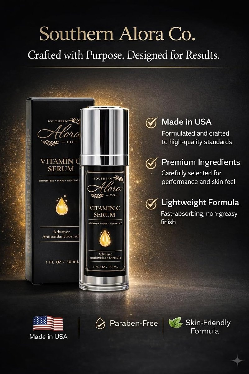 Vitamin C Serum for Face - Brightening Anti-Aging Formula with Hyaluronic Acid | Hydrating for Dark Spots & Hyperpigmentation
