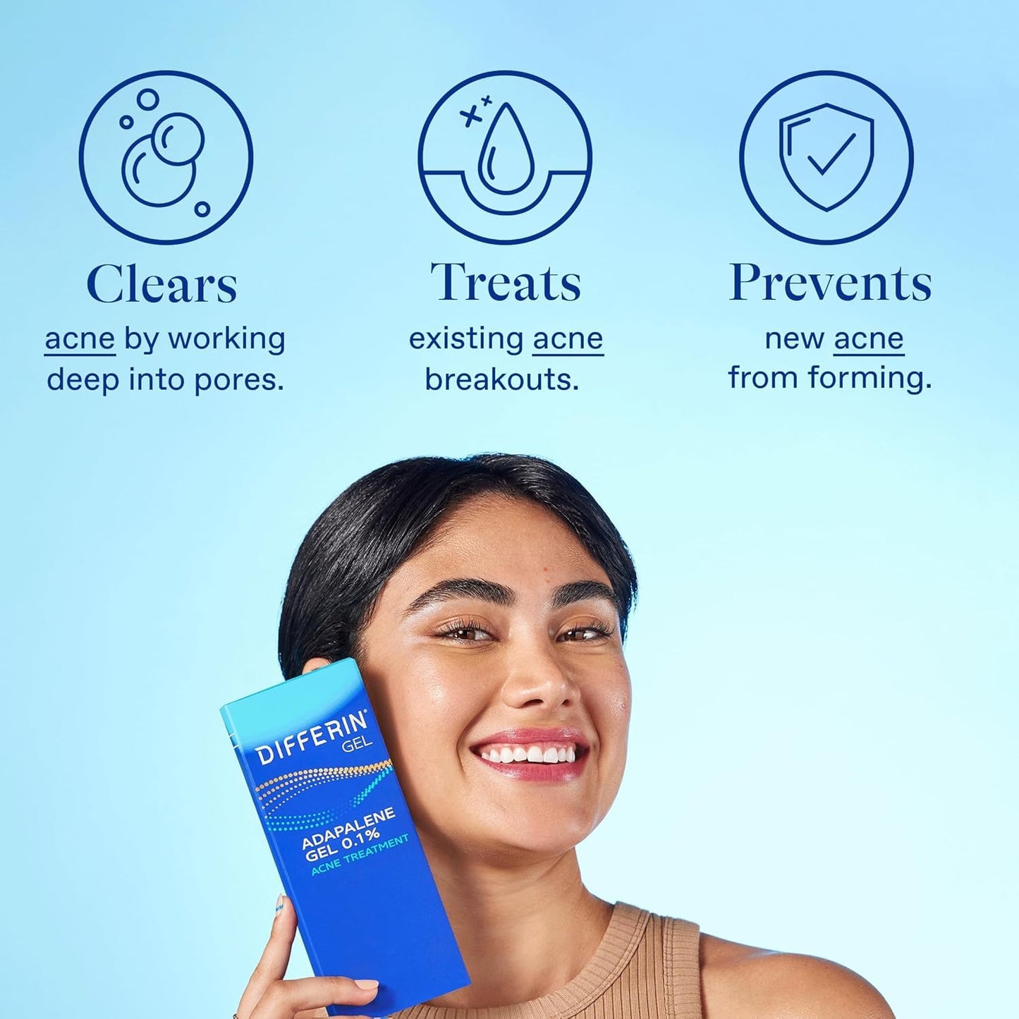 Differin Acne Treatment Gel & Power Patch Set - 36 Acne Patches (18 Large, 18 Small) with 0.1% Adapalene - Perfect Mother's Day Gift