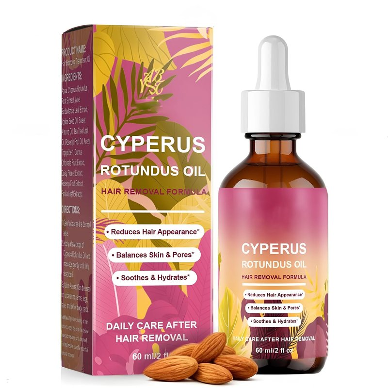 Cyperus Rotundus Oil for hair removal,100% Pure Natural Essential Oil for Skin Care & Hair remove, Supports Reduction of Hair Growth, 2 fl oz