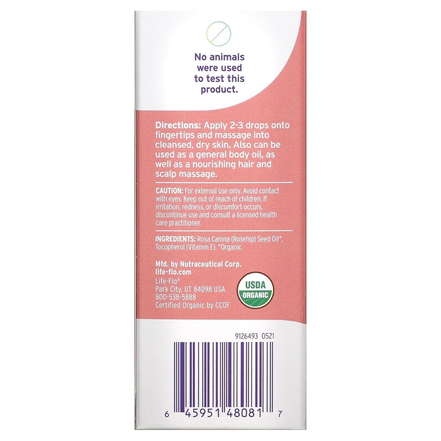 LIFE-FLO Pure Organic Rosehip Seed Oil, Hydrating Face Oil, Dry Skin Care, Cold Pressed from Organic Rose Hips, Rich in Fatty Acids and Vitamin A (Retinol), Hypoallergenic, 60-Day Guarantee, 4oz