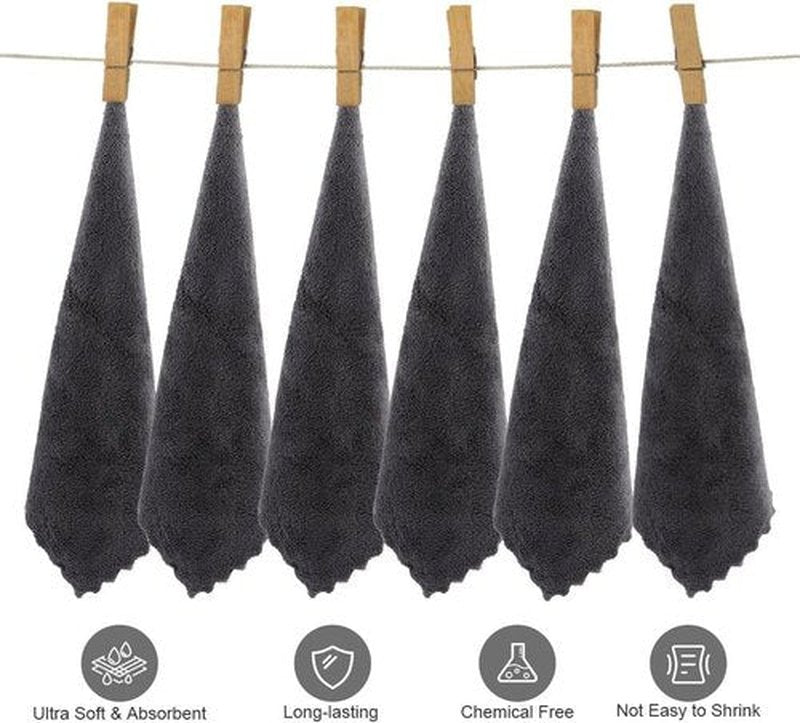Orighty Ultra Soft Washcloths 12 Pack, Premium Microfiber Towel Sets 12 x 12 inches, Absorbent and Quick Drying Coral Velvet Washcloth, Multi-Purpose Wash Cloths for Bathroom, Hotel, and Gym (Grey)
