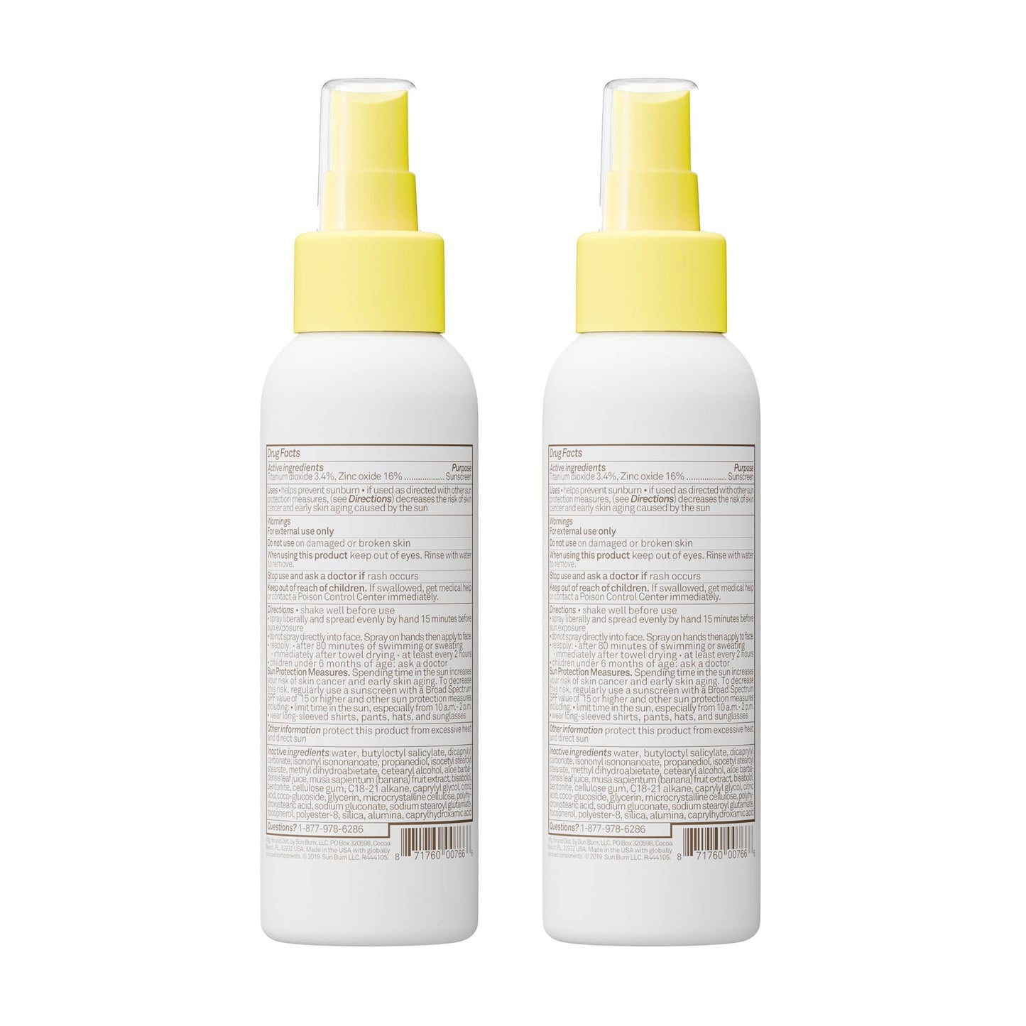 Sun Bum Baby Bum SPF 50 Sunscreen Spray | Mineral Uva/Uvb Face & Body Protection for Sensitive Skin | Fragrance Free | Travel Size | 3 fl oz | 2 Pack