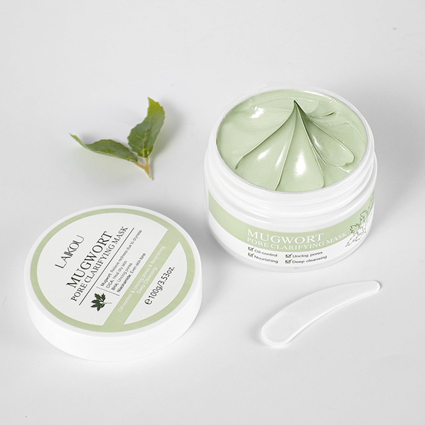 DLZZRS Mugwort Pore Clarifying Mask, Face Exfoliator Targets Clogged Pores, Whitehead & Blackhead Remover, Pore Refreshing Mask Mud Cream Hydrating Wash Off Pack, Pore Cleansing Exfoliator, 3.52 fl.oz