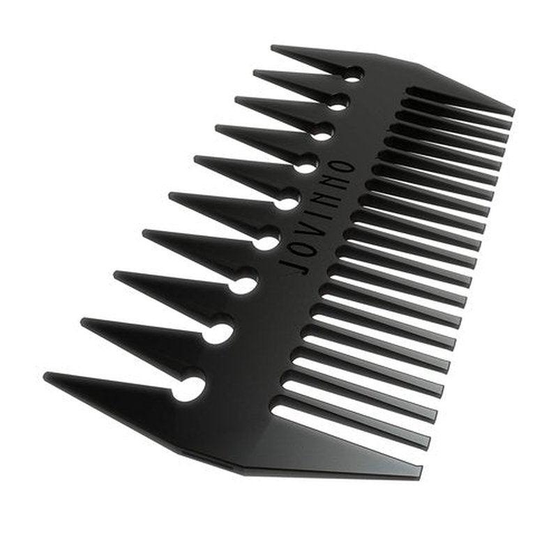 Jovinno Hair Styling Metal Hair & Beard Comb Premium Quality Luxury Dual-Sided Wide + Fine Tooth Designed To Promote A Unique Hair Contour … (Black Metal)