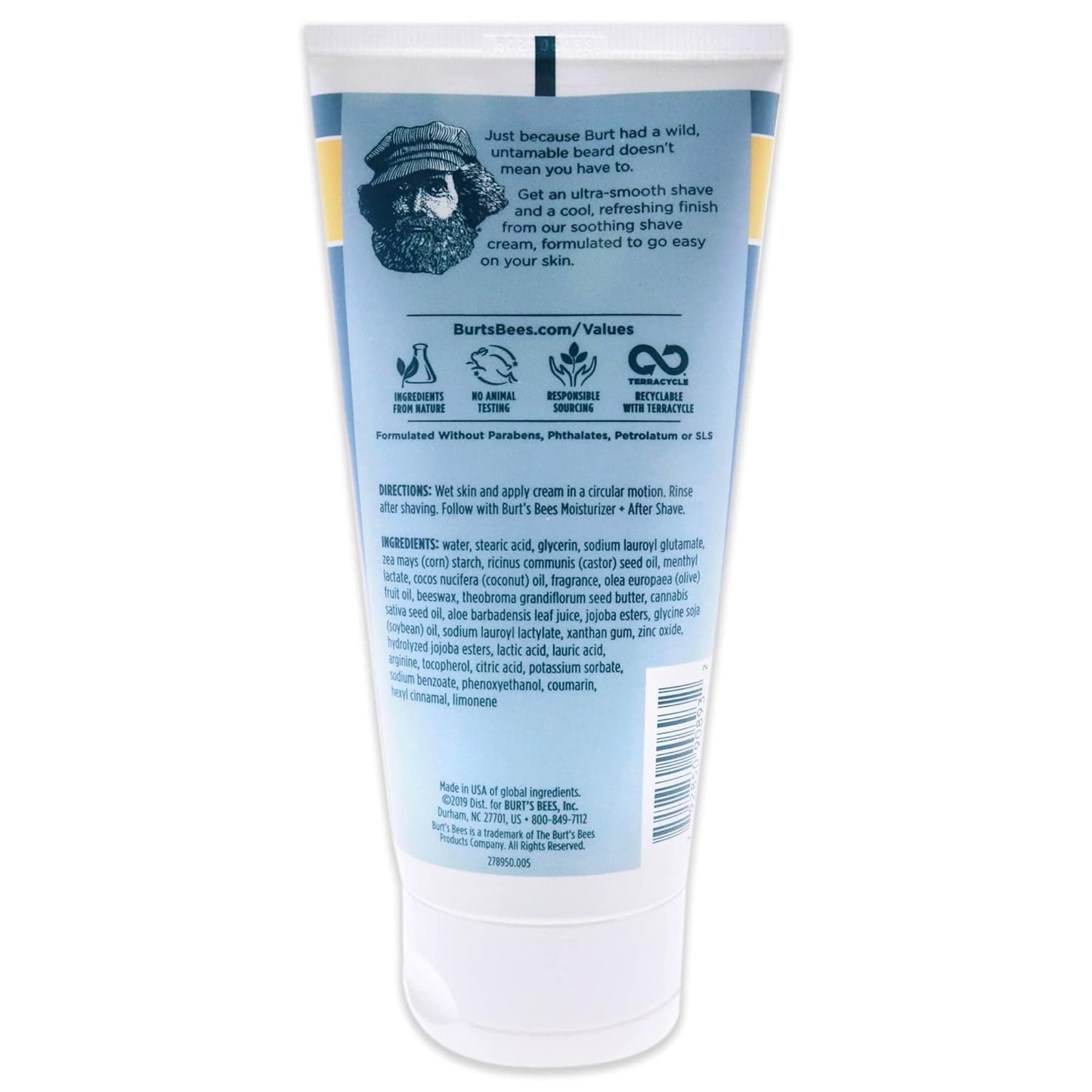 Burt s Bees Cooling Shave Cream with Aloe & Hemp For Men 5 Ounces (3 Pack)