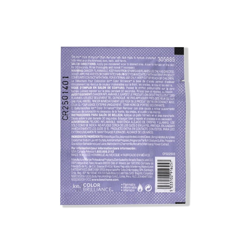 ion Concentrated Hair Color Stain Remover Liquids, 1 OZ Packet
