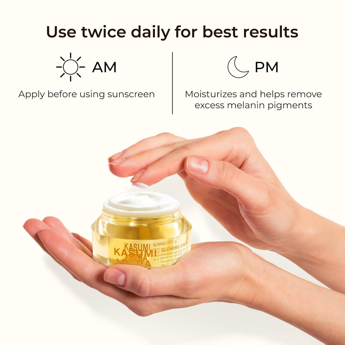 ABERA Kasumi Glowing Cream, Melasma Treatment with Niacinamide & HA, Dark Spot Remover For Face, Reduce Fine Lines, Wrinkles, Anti-aging, Red Ginseng Extract, Melasma Cream (0.7 Oz Per Item) (Set 5)
