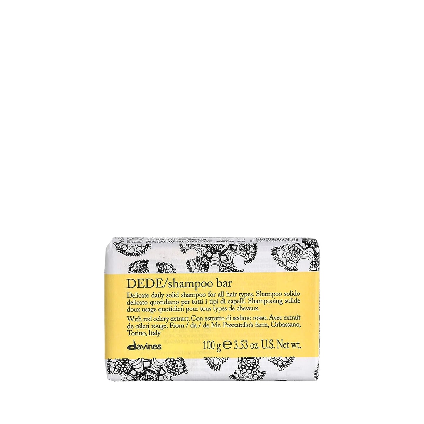 Davines Cleansing Bar, Solid Cleansing Shampoo Bar, Body Wash Bar, Packed in 100% FSC Paper Wrapper, Recyclable, and Aluminium Case Holder